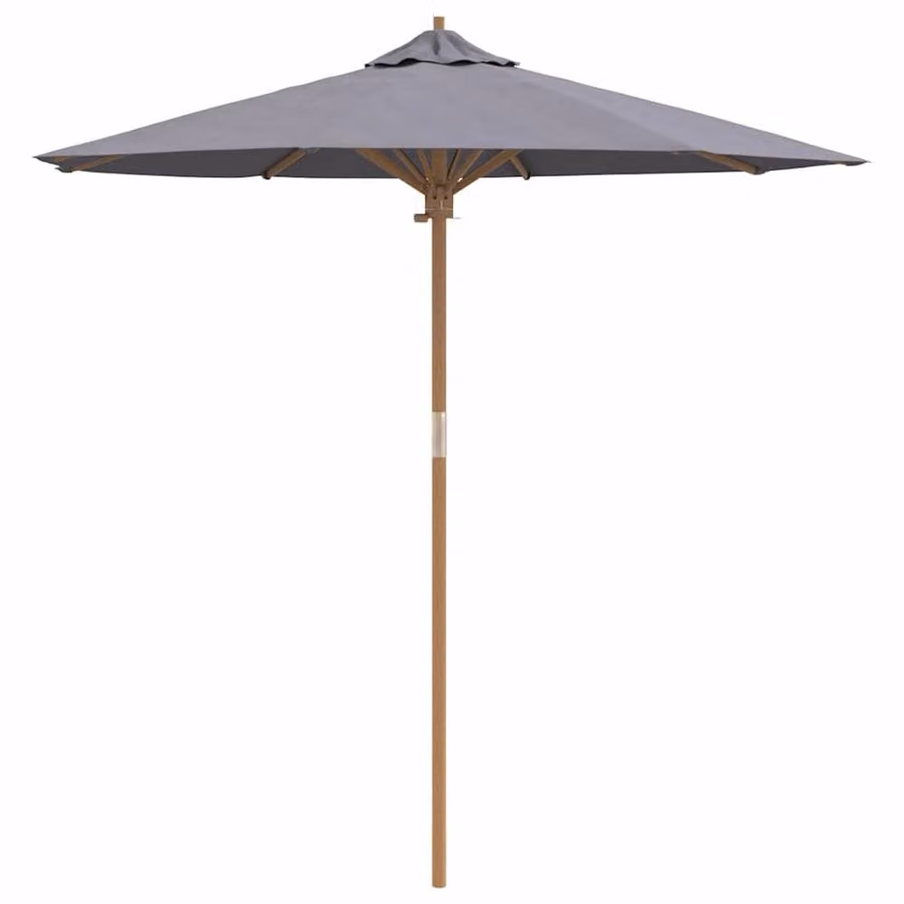 Berkfield Home Modern Garden Parasol in Anthracite Grey with Bamboo Wood, W: 230 cm, D: 217 cm – 3