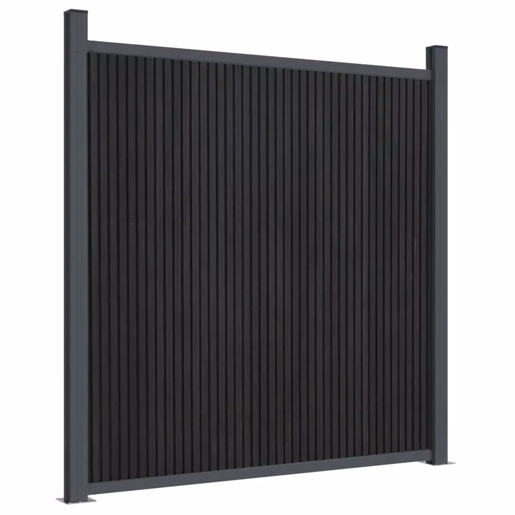 Berkfield Home WPC and Aluminium Fence Panel, Grey, H: 186 cm x W: 180 cm – 1