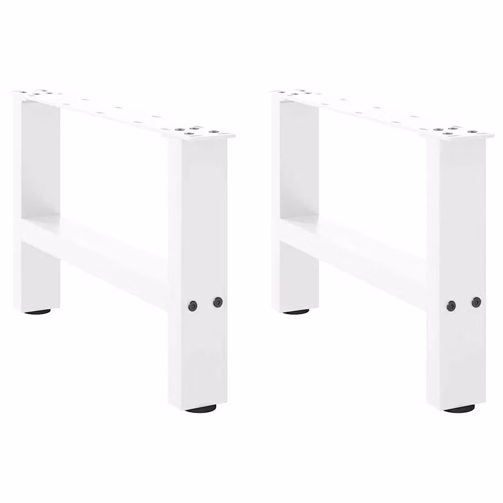 Berkfield Home White Steel Coffee Table Legs, 2 Pieces, H: 50 cm, W: 30-31 cm
