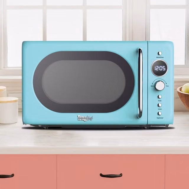 Koolatron 20L Solo Countertop Microwave Oven with Automatic Programs in Blue and Black