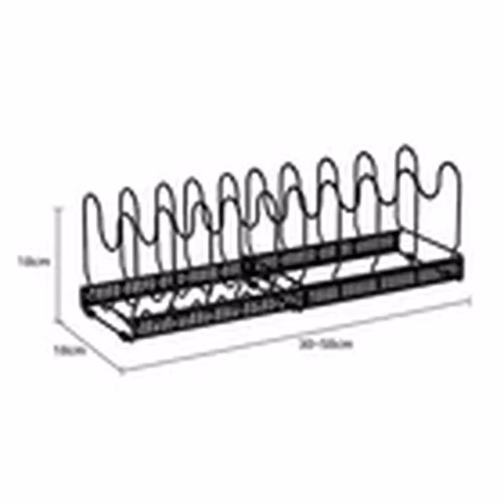 EONLION Expandable Multi-Tier Cookware and Lid Rack, Black Metal Space Saving Pan Holder – 2
