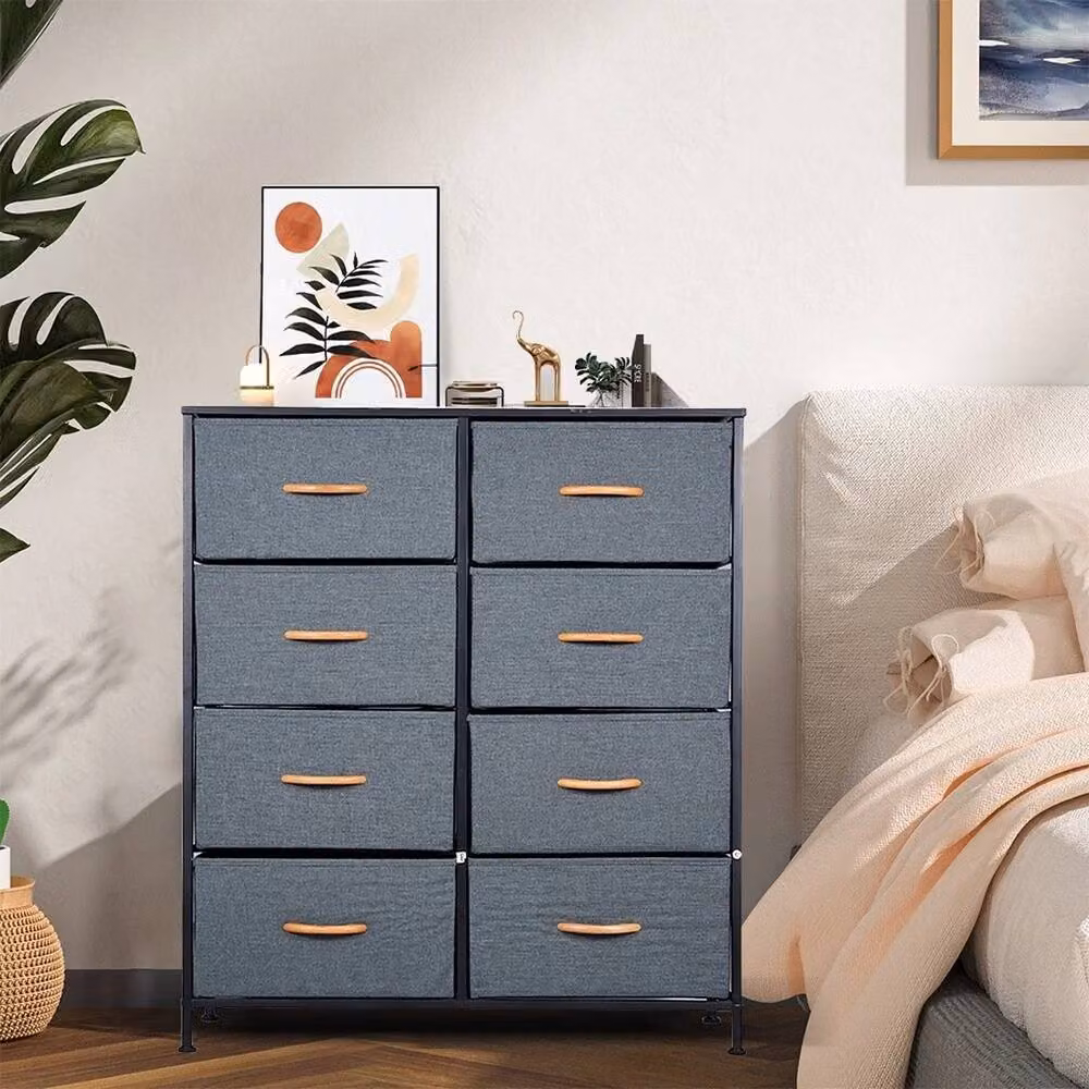 ERGOVEXA Modern Fabric Chest of Drawers and Storage Dresser Unit in Dark Grey – 3