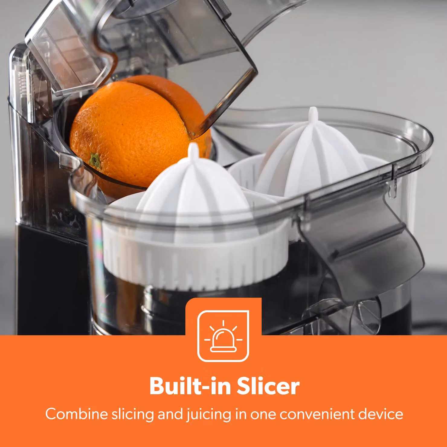 Geepas Electric Dual Head Citrus Juicer Machine with Built-in Slicer in Black – 3