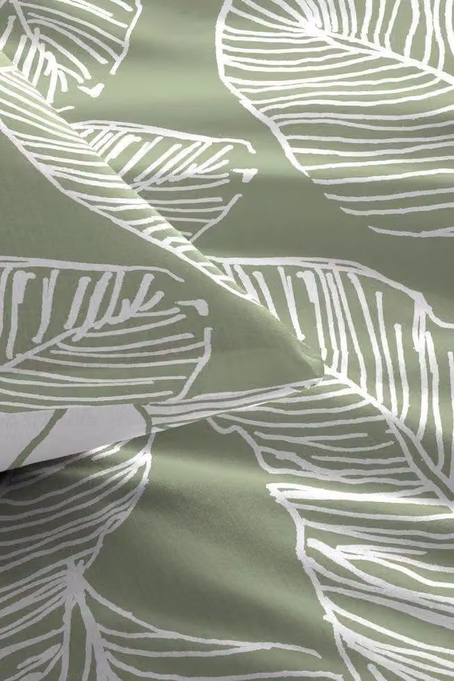 Fusion Matteo Reversible Botanical Floral Duvet Cover Set in Green, W: 140 cm, H: 200 cm – 2