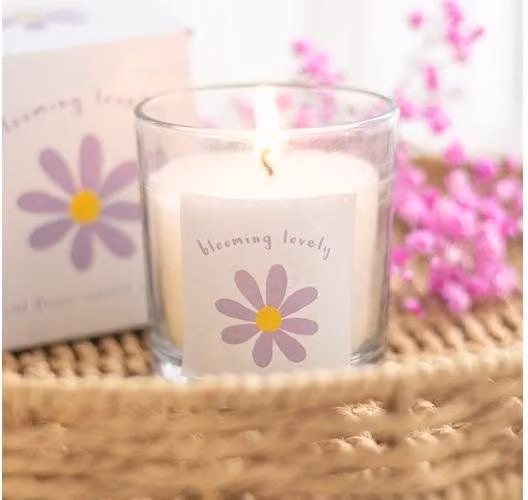 KDMD Blooming Lovely Daisy Wildflower Votive Candle in White, Purple and Yellow