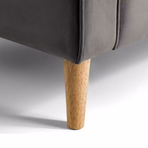 Julian Bowen Hayward Grey Velvet Armchair with Oak Legs – 3