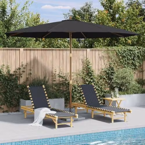 vidaXL Garden Parasol with Wooden Pole, Anthracite, 350 cm – 2