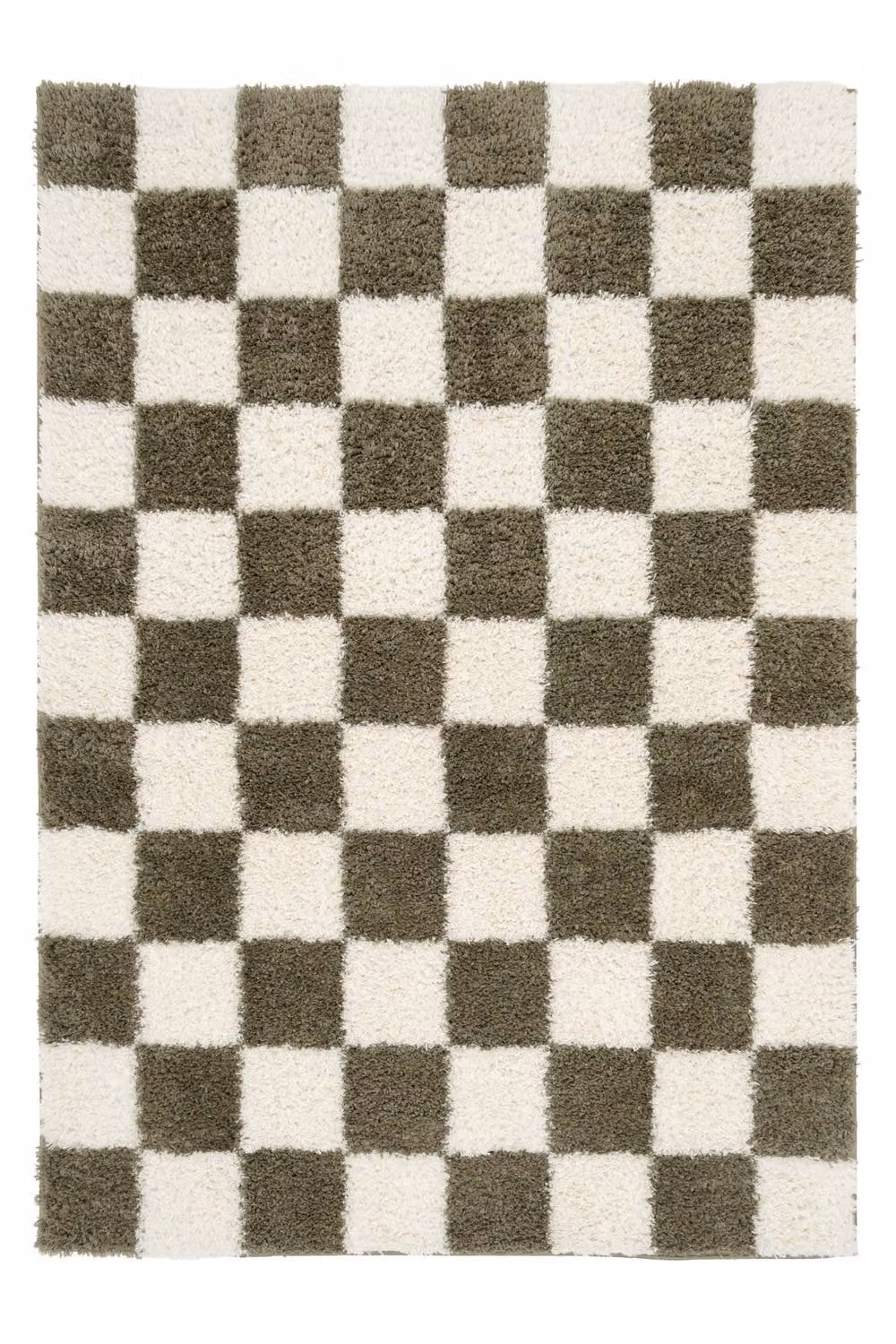 Kukoon Modern Checkerboard Shaggy Rug in Beige, W: 280 cm, D: 380 cm – 10