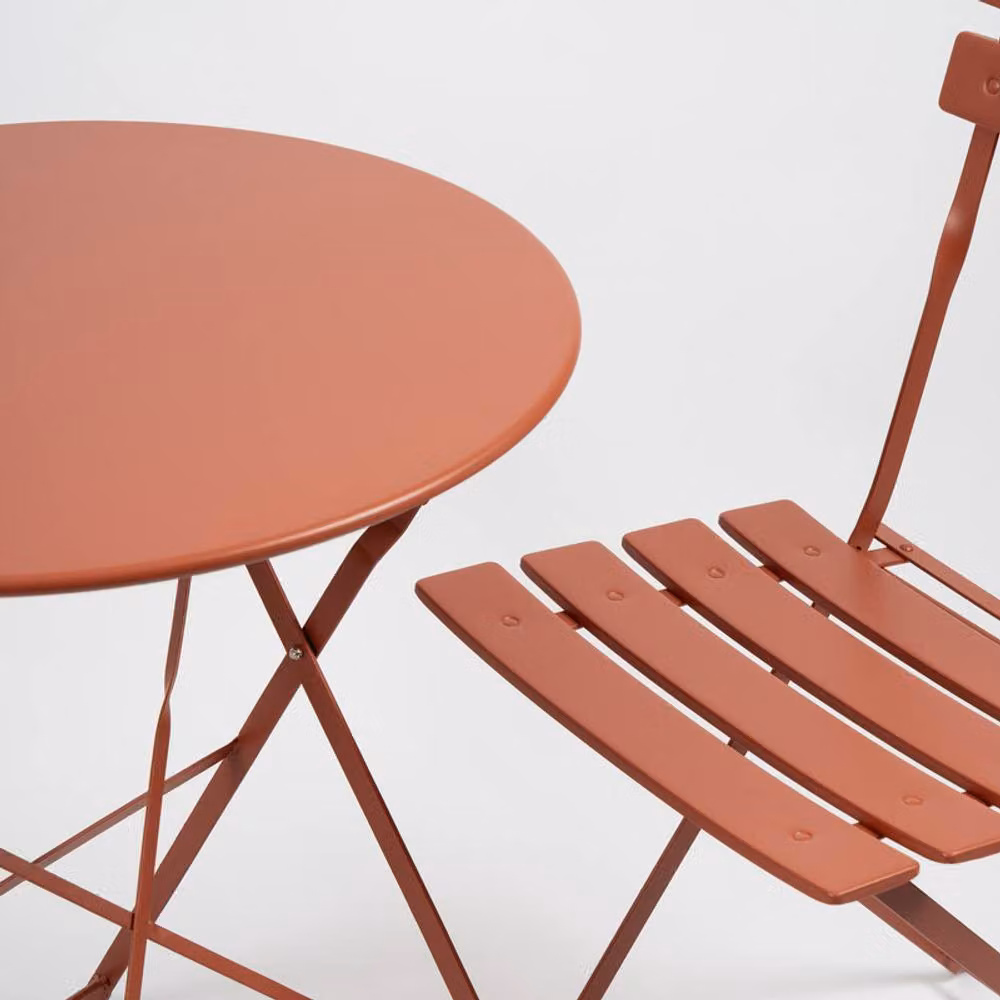 Scottish Everlastings Ltd Vintage Metal Bistro Set in Matt Orange – 2