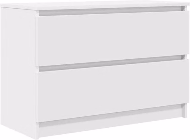 Berkfield Home White TV Cabinet in Matt MDF, W/D/H: 80 x 35 x 54 cm