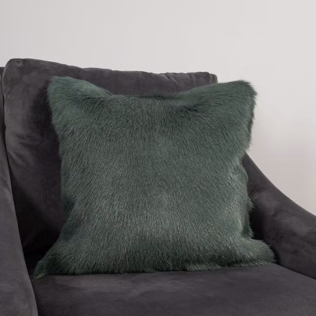 Native Natural Turquoise Lambskin Goatskin Square Cushion, W/D/H: 45 x 45 x 45 cm