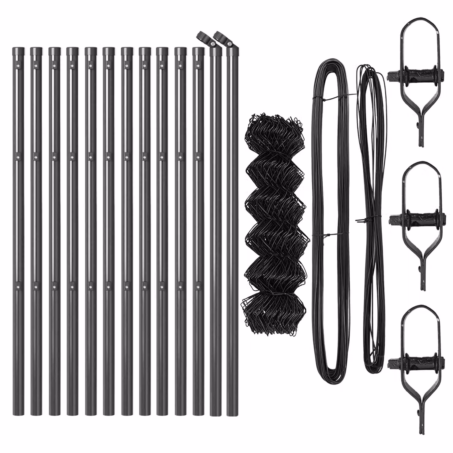 Berkfield Home Grey Galvanised Steel Chain Link Fence with 13 Posts, 0.4 x 25 m – 4