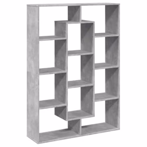 vidaXL Modern Book Cabinet in Concrete Grey, Engineered Wood, W/D/H: 102 x 29 x 143 cm