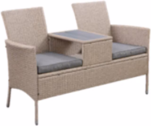 FurnitureboxUK Buckden Outdoor 2 Seat Rattan Chair in Natural