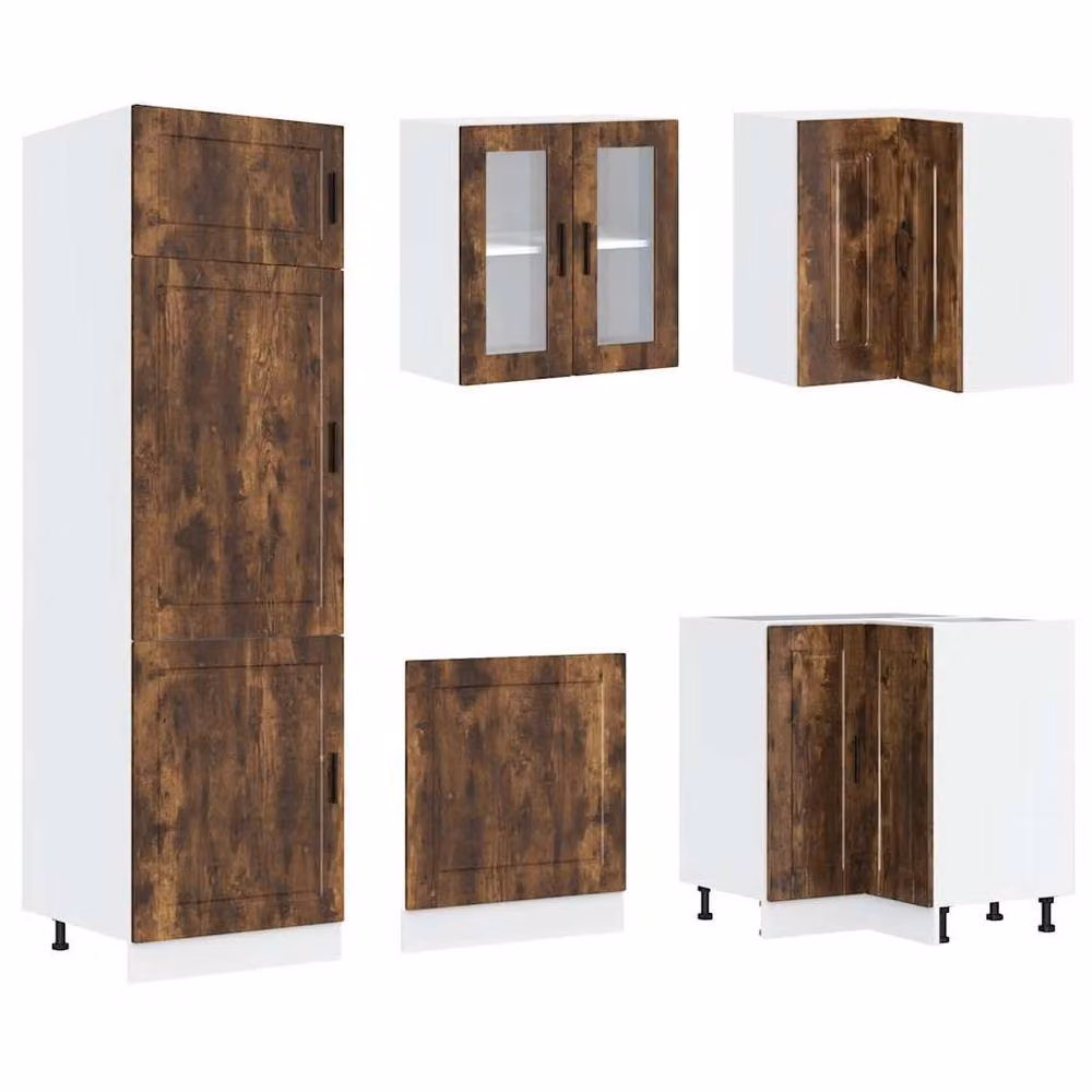 Berkfield Home Elegant 14 Piece Kitchen Cabinet Set in Porto Smoked Oak, Brown – 2