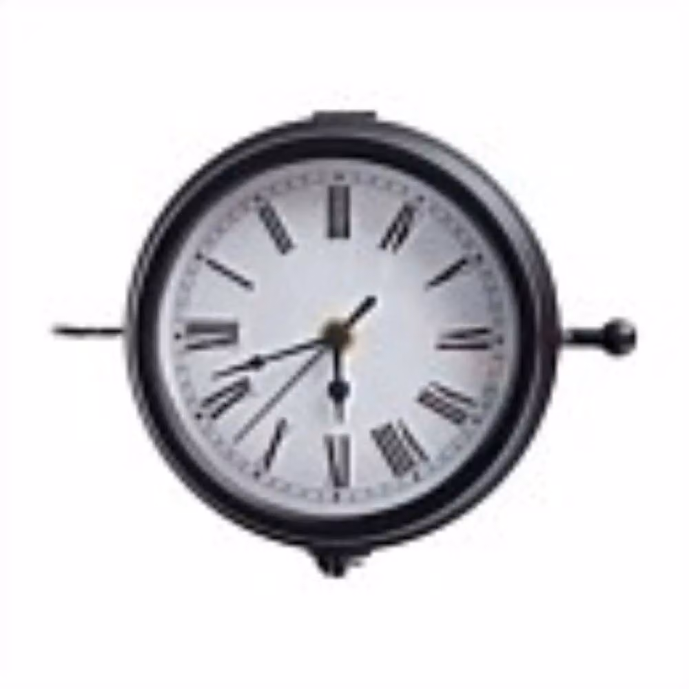 EONLION Retro Double Sided Station Wall Clock with Thermometer in Black, Metal, Height: 100 cm – 4