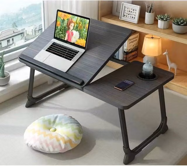 Kelvenix Folding Laptop Bed Table and Portable Computer Lap Desk Stand in Black – 1