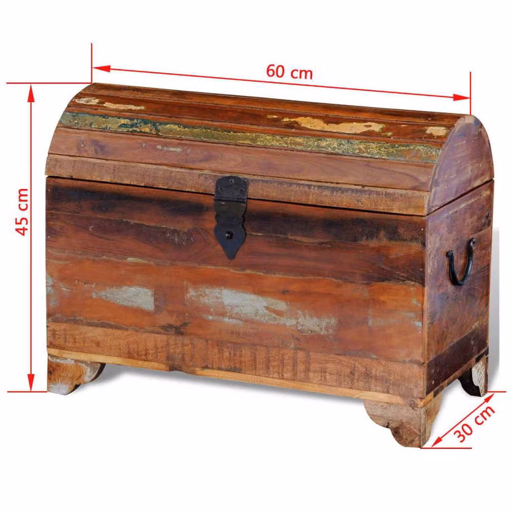 Berkfield Home Rustic Reclaimed Solid Wood Storage Chest in Brown and Multicolour, W/D/H: 45 x 30 x 30 cm – 3