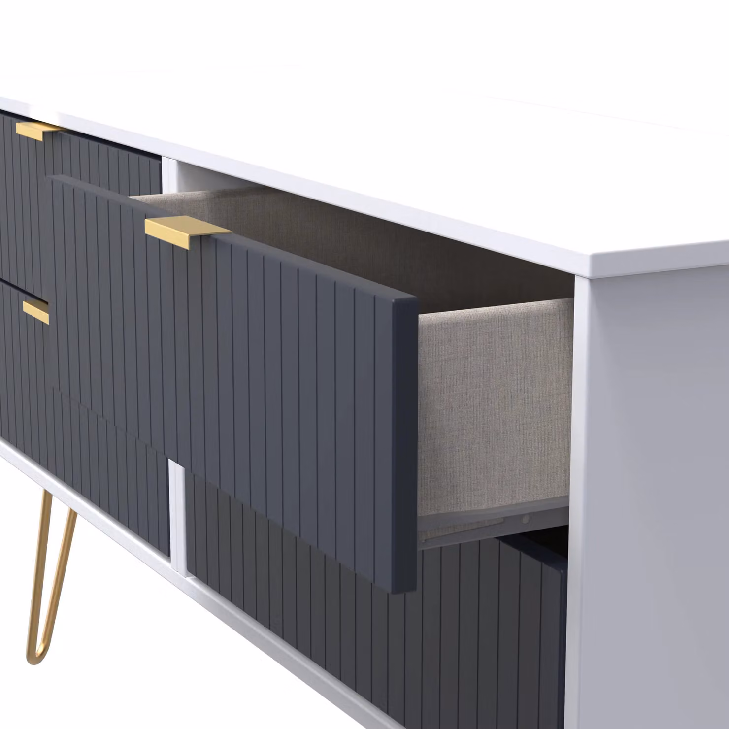 2 U Bexley 4 Drawer Bed Box in Dark Blue and Gold – 3
