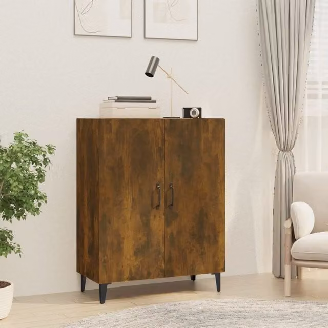 Berkfield Home Smoked Oak Sideboard in Brown, W/D/H: 70 x 34 x 90 cm – 1
