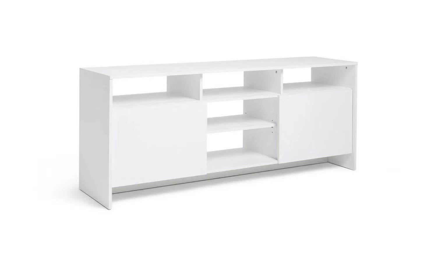 Turin 2 Door Extra Large TV Unit White Modern Media Storage Cabinet W/D/H: 150 x 40 x 61 cm