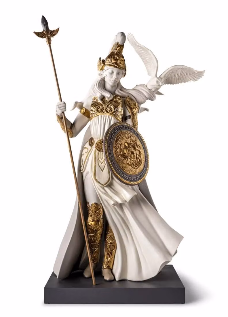 Lladró Athena Porcelain Sculpture in White and Gold