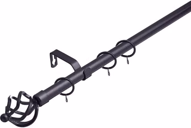 Lister Cartwright Extendable Metal Curtain Pole Rod, 19 mm, available in Grey, Turquoise or Black