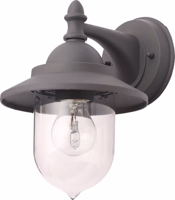 Litecraft Bacup Outdoor Fisherman Style Wall Lantern in Anthracite Grey with Transparent Glass