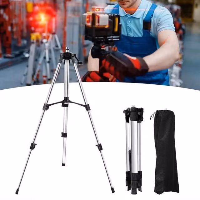 SPETLEK Silver Aluminum Tripod Stand for Laser Level with Carry Bag, Height: 1.5 m – 1