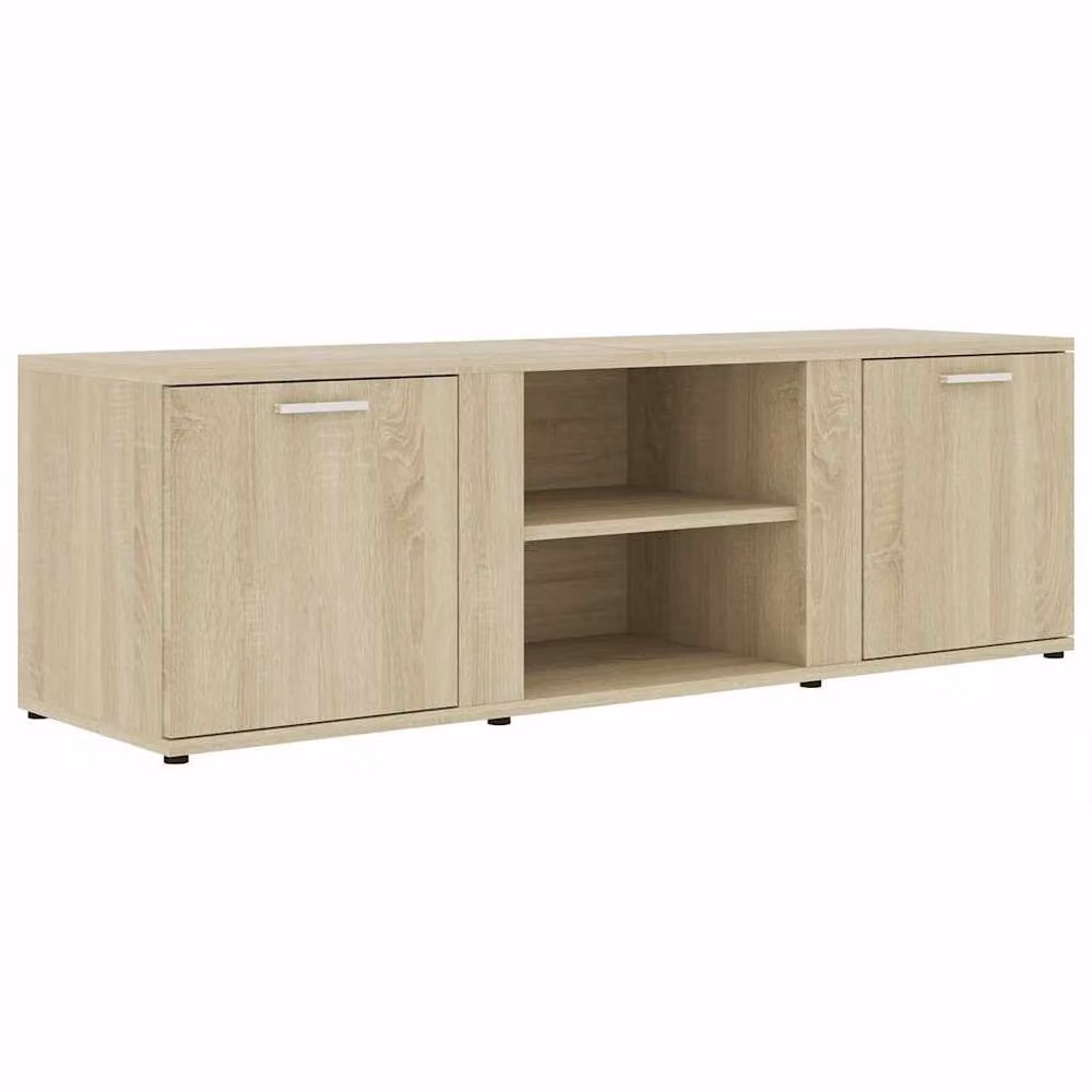 Berkfield Home Modern TV Cabinet in Sonoma Oak and Beige, W/D/H: 120 x 34 x 37 cm – 3