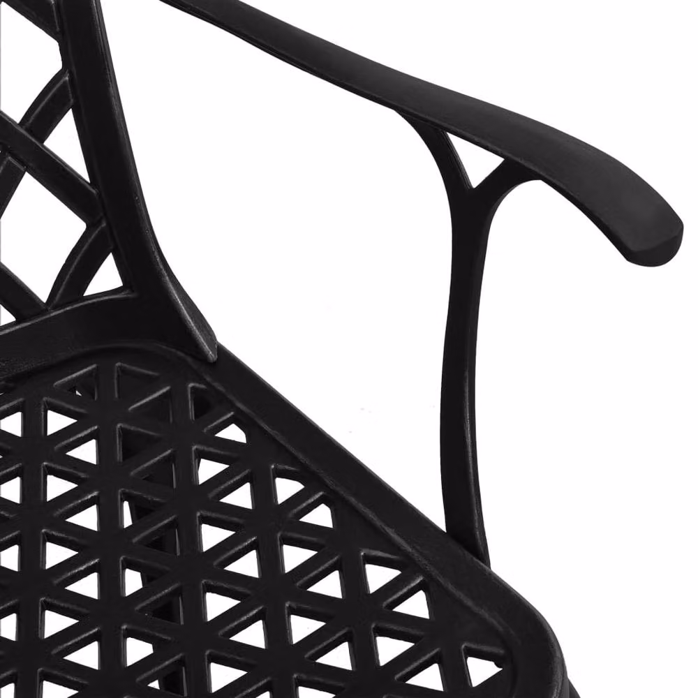 Berkfield Home Set of 6 Cast Aluminium Garden Chairs in Matt Black – 6