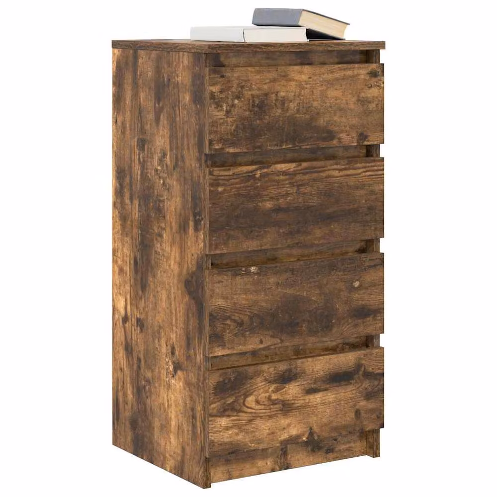 Berkfield Home Smoked Oak Sideboard in Brown, W/D/H: 37.5 x 35.0 x 76.0 cm – 2
