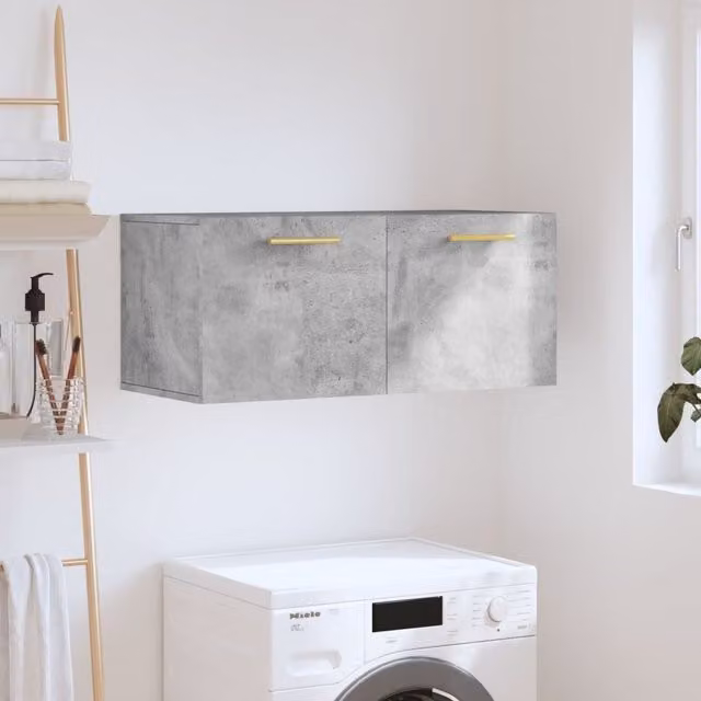 Berkfield Home Wall Mounted Cabinet in Concrete Grey, W/D/H: 80 x 36.5 x 35 cm – 1