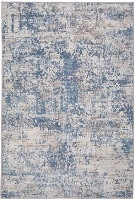Kukoon Blue Modern Abstract Flatwoven Living Room and Hallway Area Rug, W: 240 cm, D: 330 cm