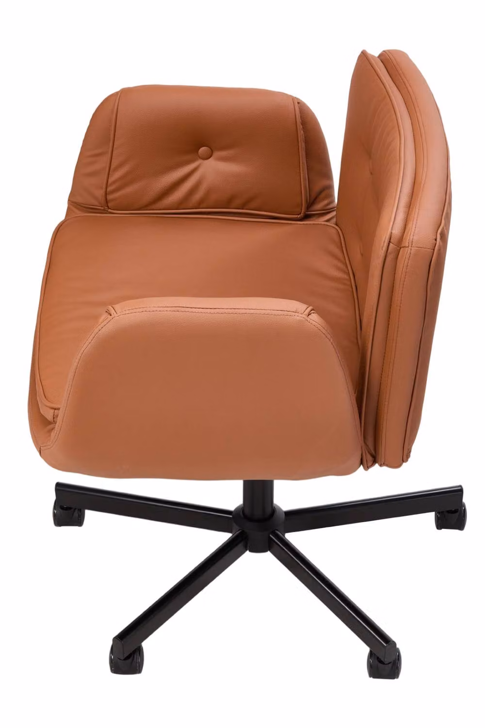Living and Home Ergonomic Faux Leather Office Chair in Brown – 3
