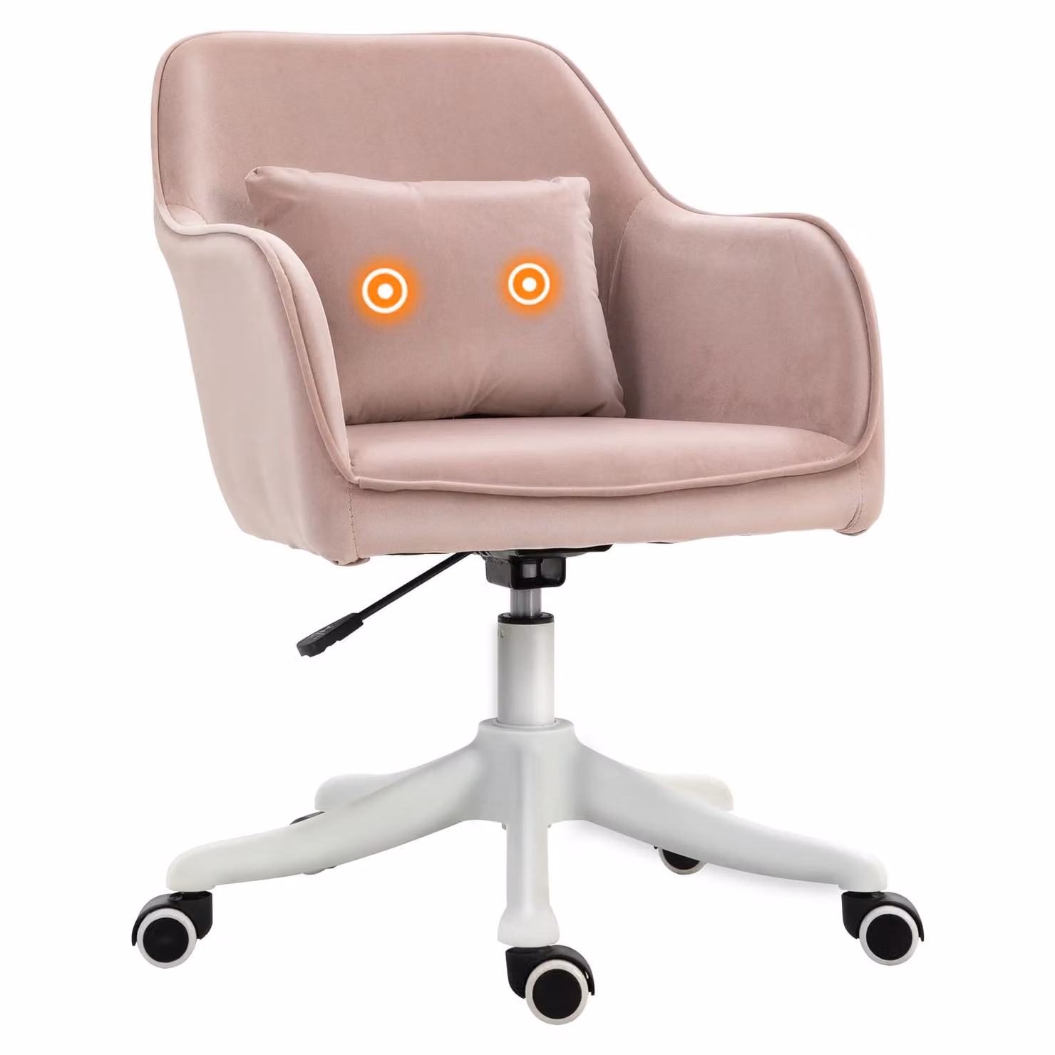 Vinsetto Pink PU Leather Executive Office Chair with Swivel Function and Armrests – 3