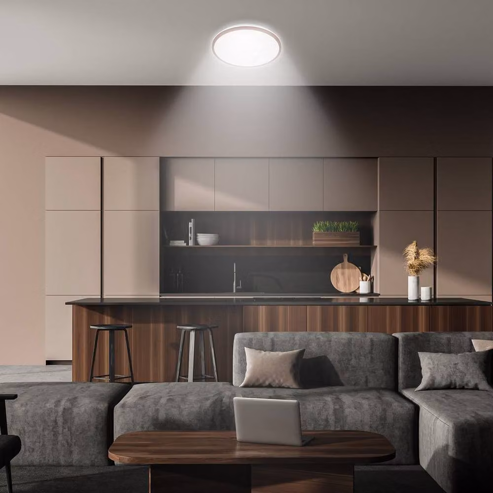 Briloner LED Ceiling Light in Umbrasand Brown, 15W, 1500lm, W/D/H: 28 x 28 x 4.2 cm – 4