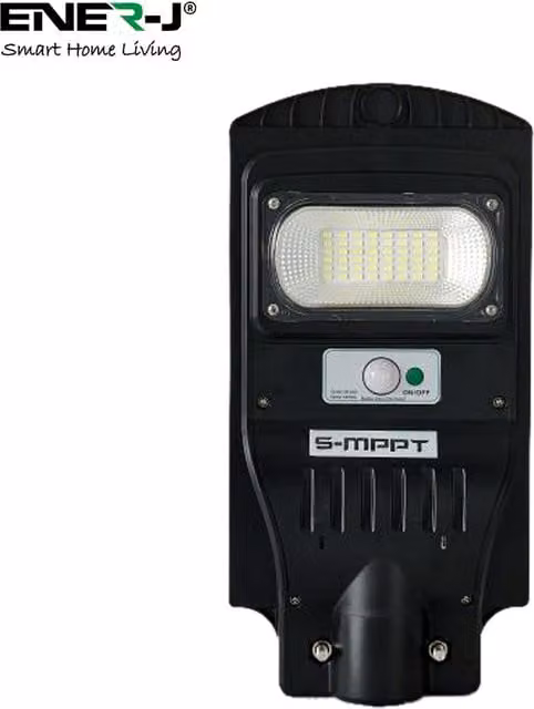 ENER-J Pack of 2 8W Solar LED Street Lights with Dusk Sensor and Remote Control, White
