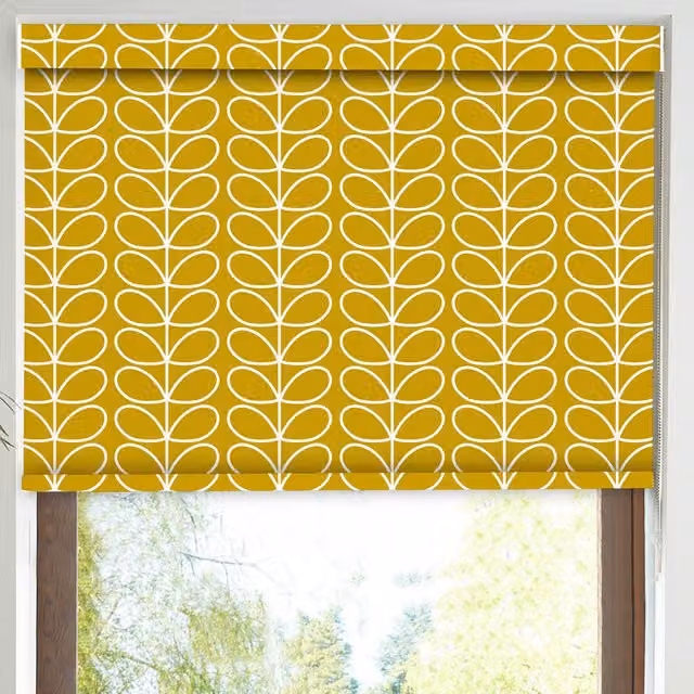 Orla Kiely Linear Stem Translucent Made to Measure Roller Blind in Sunflower Yellow