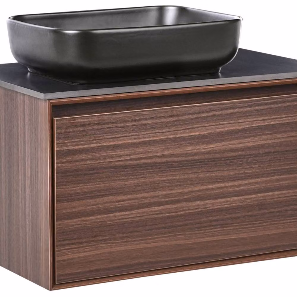 Wyld and Coco Wall-Mounted Vanity Basin Unit, Brown, W: 80 cm, D: 50 cm, H: 58 cm – 2
