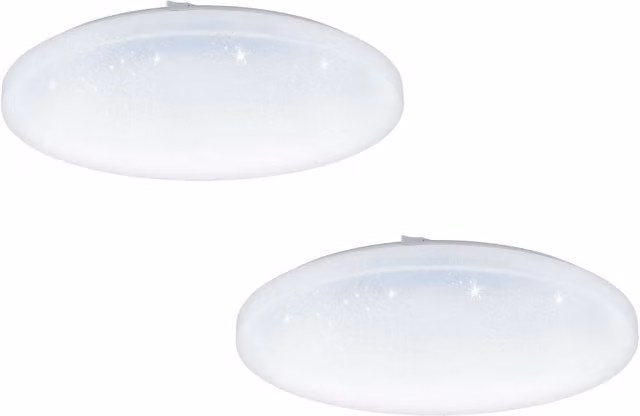 Loops 2 Pack White LED Ceiling Lights with Crystal Effect Plastic Shade