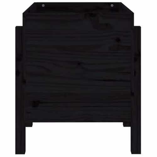 vidaXL Black Solid Wood Pine Garden Planter Tub W: 62 cm, D: 50 cm, H: 57 cm – 5