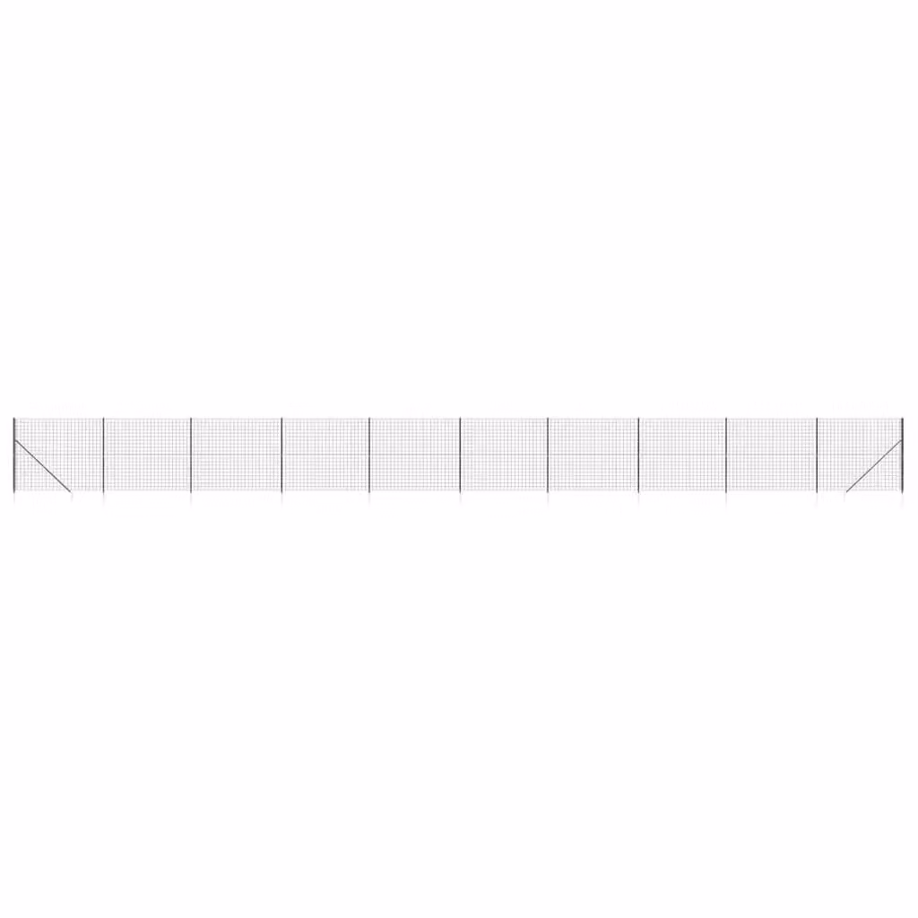 Berkfield Home PVC-Coated Steel Wire Mesh Fence with Spike Anchors, Anthracite and Black, H: 140 cm x W: 25 m – 2