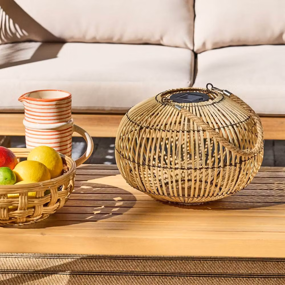 sweeek Outdoor Solar LED Rattan Lamp in Beige, Diameter: 31.5 cm – 3