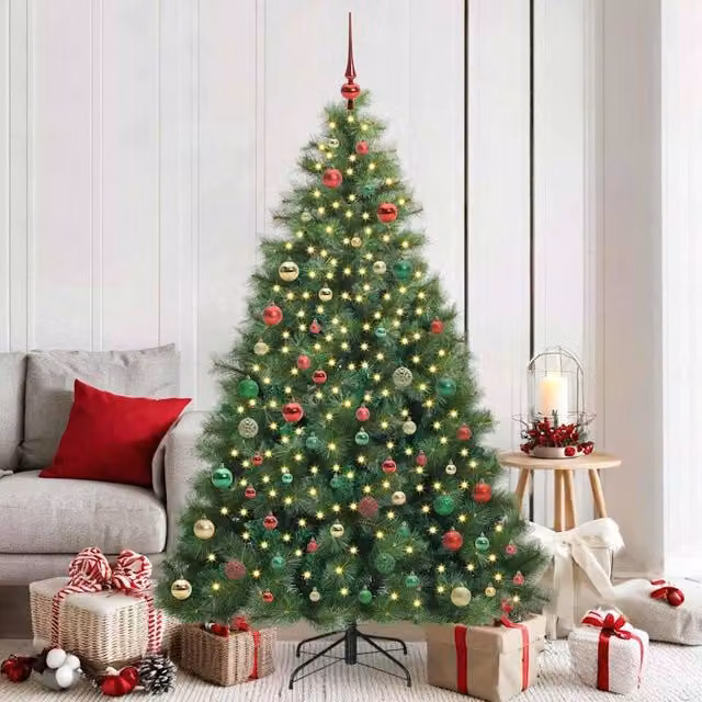 Berkfield Home Artificial Green Christmas Tree with 300 LEDs, Height: 180 cm