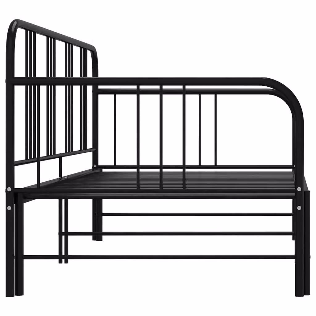 Berkfield Home Black Metal Pull-out Sofa Bed Frame W/D/H: 90 x 200 cm – 2
