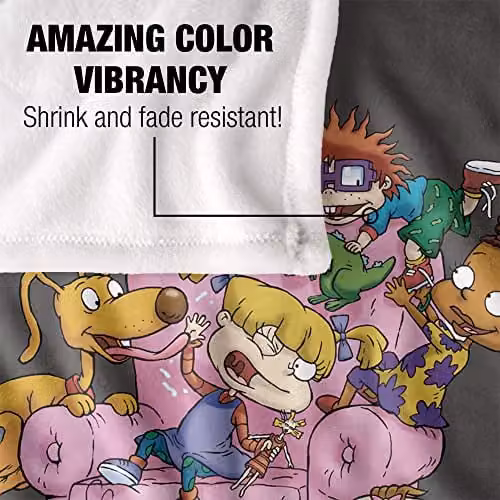 Rugrats Logovision Silky Touch Super Soft Fleece Throw Blanket in White, W/D: 152 x 127 cm – 2
