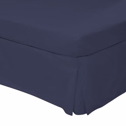 Belledorm Navy Blue Easy Care 200 Thread Count Cotton Polyester Percale Platform Valance Sheet