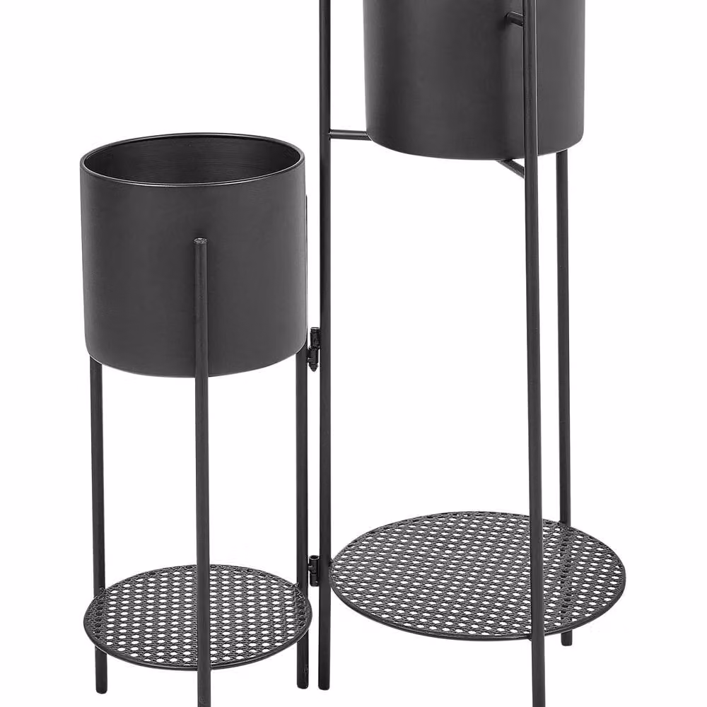 Wyld and Coco Matt Black Metal Minimalist Indoor Plant Stand – 2