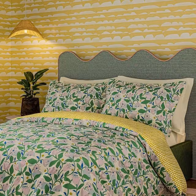 Scion Dancing Daisies Single Duvet Cover and Pillowcase Set, Multicolour Floral Cotton, W: 90 cm, H: 200 cm